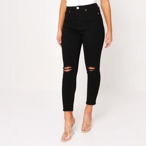 I Saw It First Distressed Black Jeans